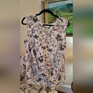 Laundry Sleeveless Floral Cross Front Top Size Large